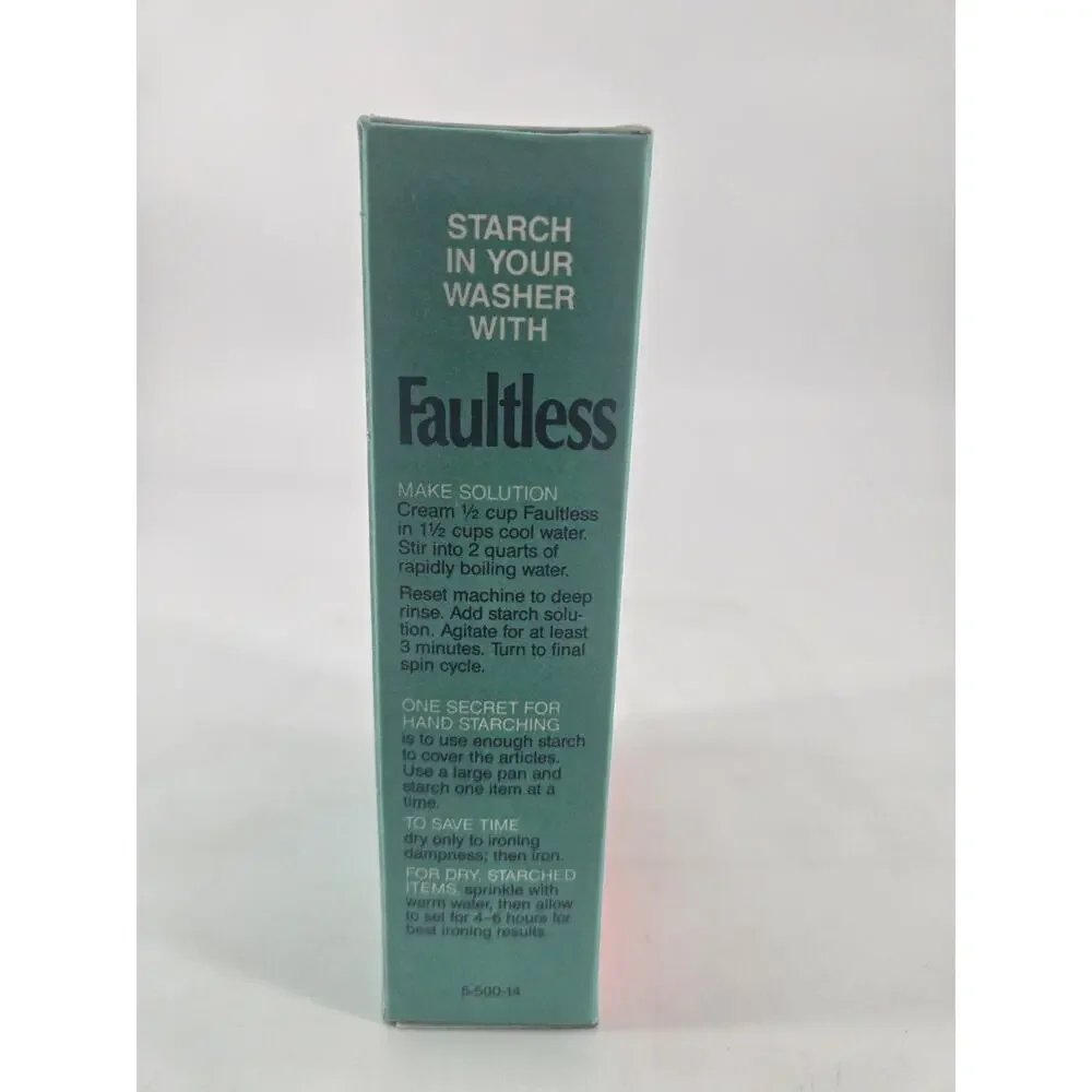 Vintage Faultless Starch 12oz Box Blued Perfumed Unopened Made In USA NOS